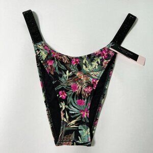 Victoria Secret Medium M Brazilian Cheeky Itsy Bikini Bottom Shine Strap Palm
